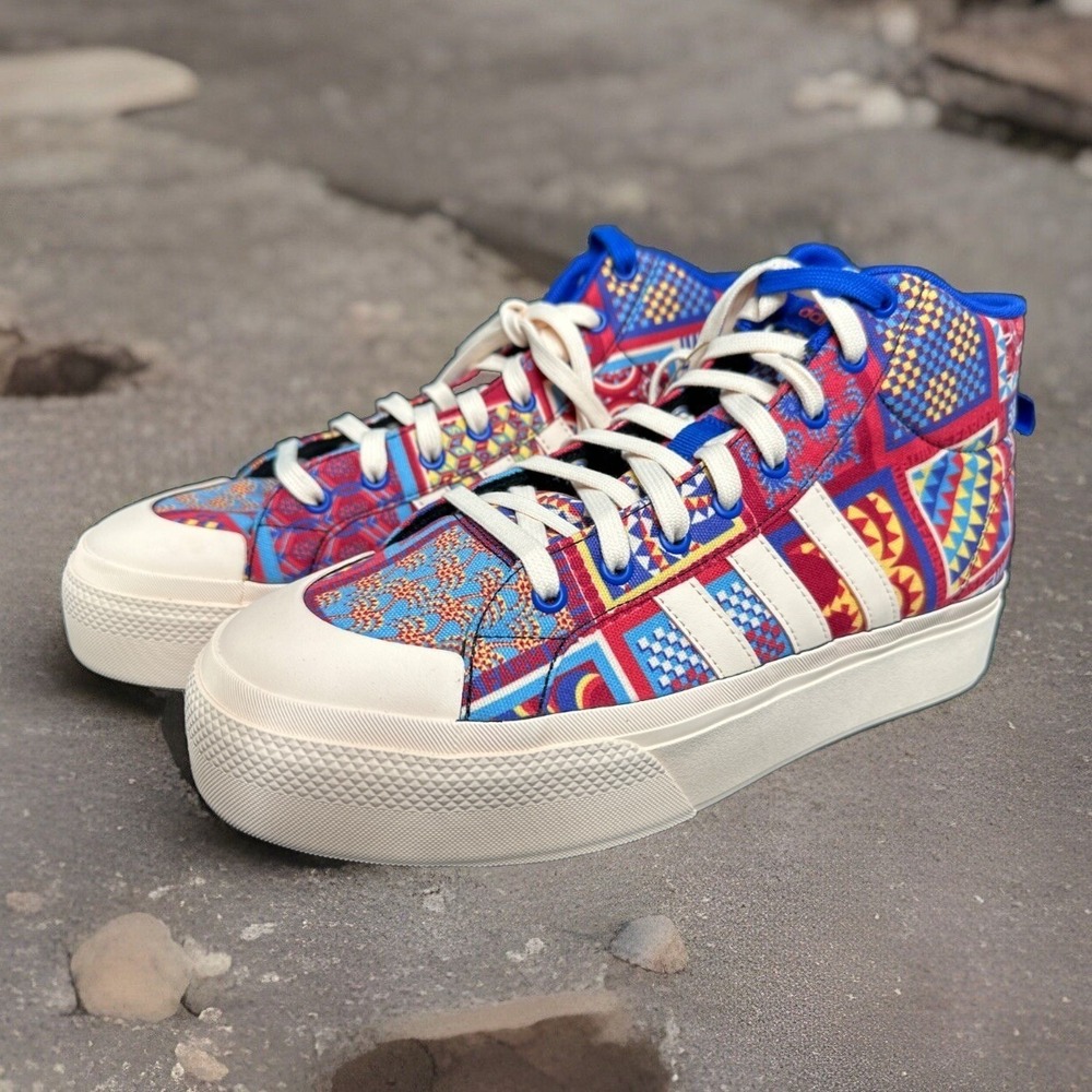Adidas Bravada 2.0 Mid Platform - Patchwork - Skateboard - Women's Size 9.5 -NEW